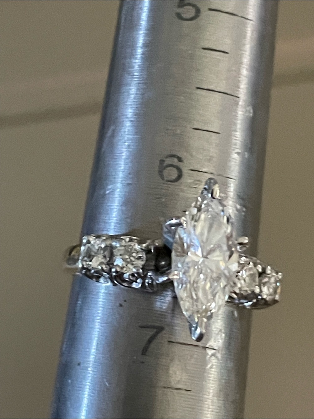 Marquise and Round 14k engagement 6.5